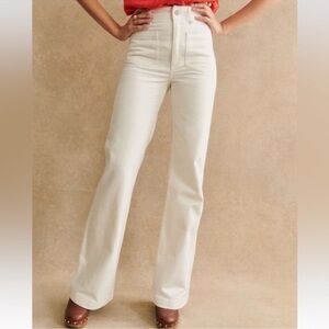 Sezane high rise white denim jeans pants size 38